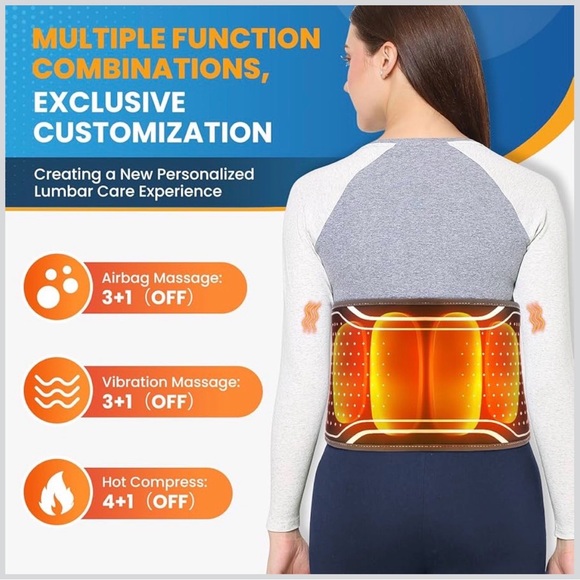 Heated Massage Belt with Compression & Vibration